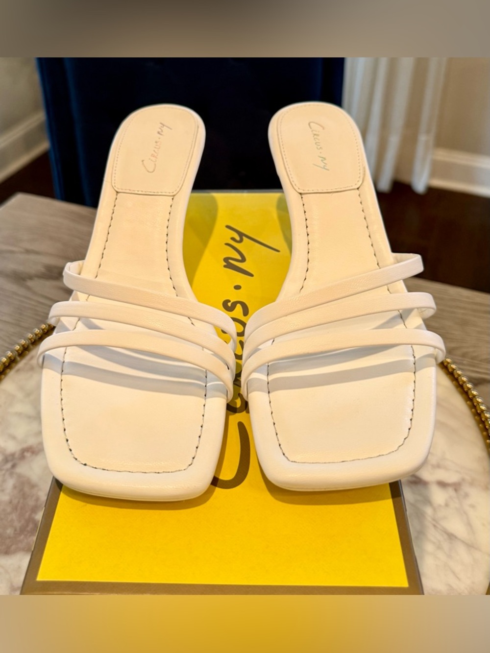 🚨Circus by Sam Edelman White Cecily Heeled Mules | Sz. 7.5M | (NWB)